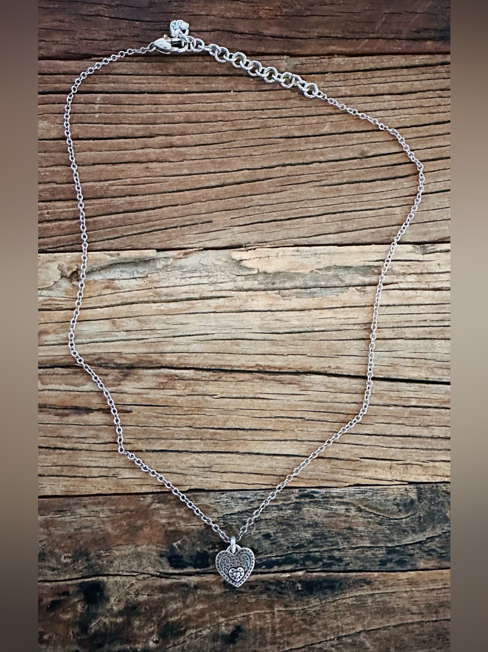 Brighton 🖤 "Love Blooms" Silver Heart Necklace